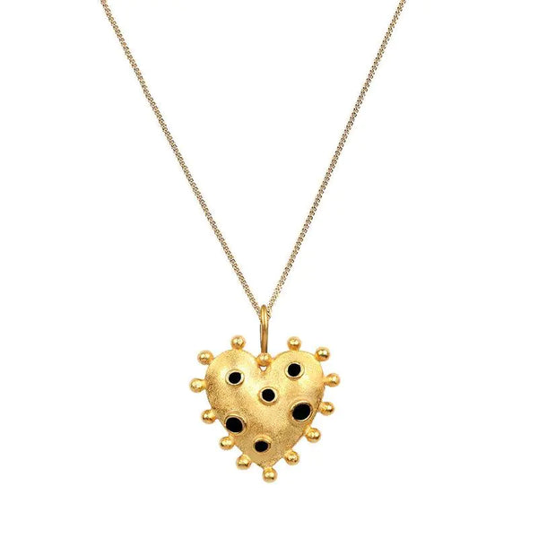 Sophisticate's Textured Heart Pendant Necklace