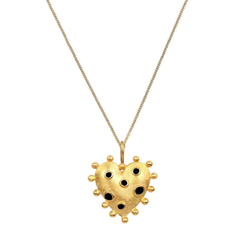 Sophisticate's Textured Heart Pendant Necklace