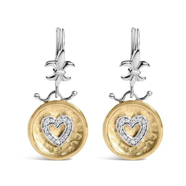 Aurum Cordis Artisan 18K Yellow Gold Plated Diamond Earrings