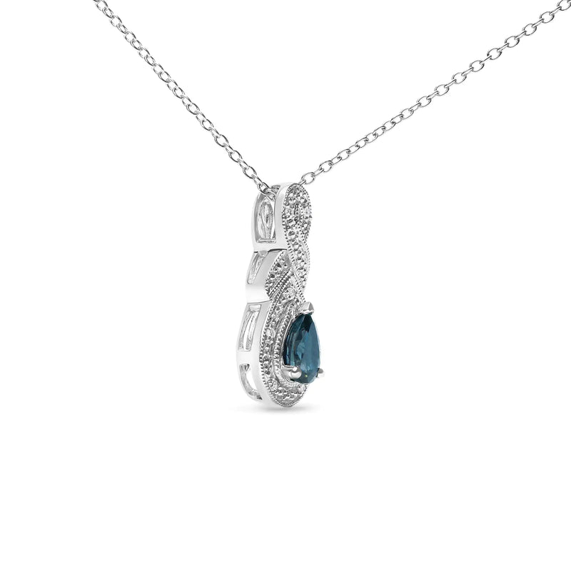 Eternal Azure Infinity Pendant: Sterling Silver, Sapphire & Diamond