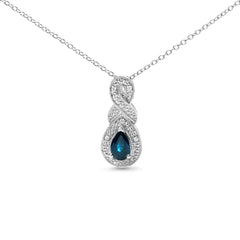 Eternal Azure Infinity Pendant: Sterling Silver, Sapphire & Diamond