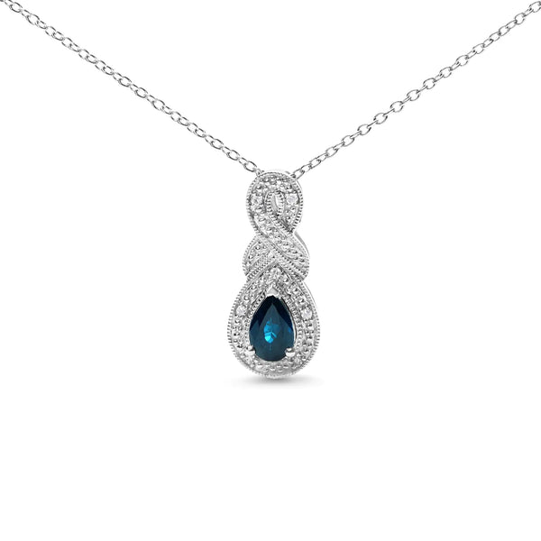 Eternal Azure Infinity Pendant: Sterling Silver, Sapphire & Diamond