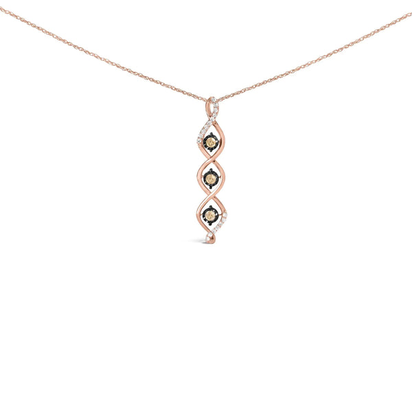 Twisted Elegance: Two-Toned Gold & Diamond Pendant Necklace for Unmatched Radiance