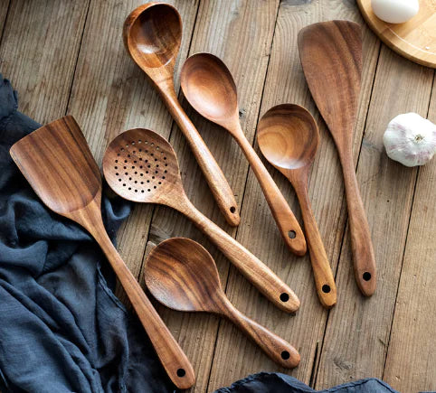 Artisan-Crafted Teak Culinary Set