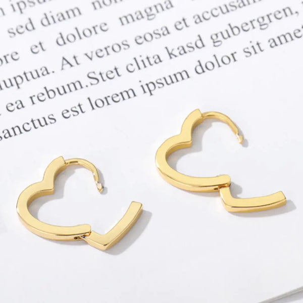 Heartfelt Hugger Earrings in Gold and Silver