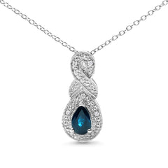 Eternal Azure Infinity Pendant: Sterling Silver, Sapphire & Diamond