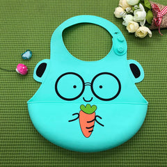 Silicone Waterproof Adjustable Cartoon Bibs for Kids