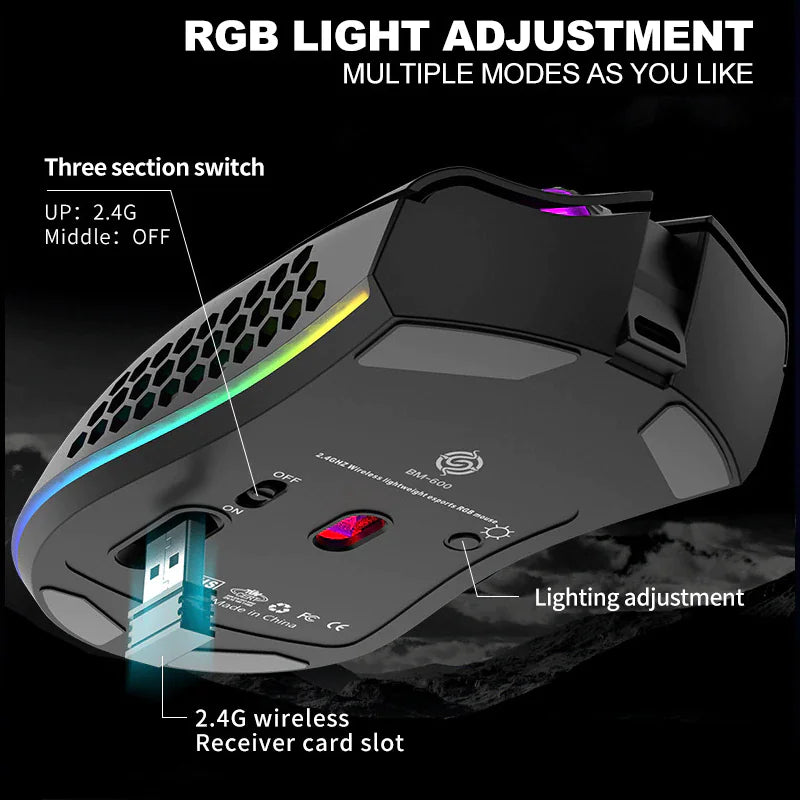 Rechargeable 7-Color LED Wireless Mouse