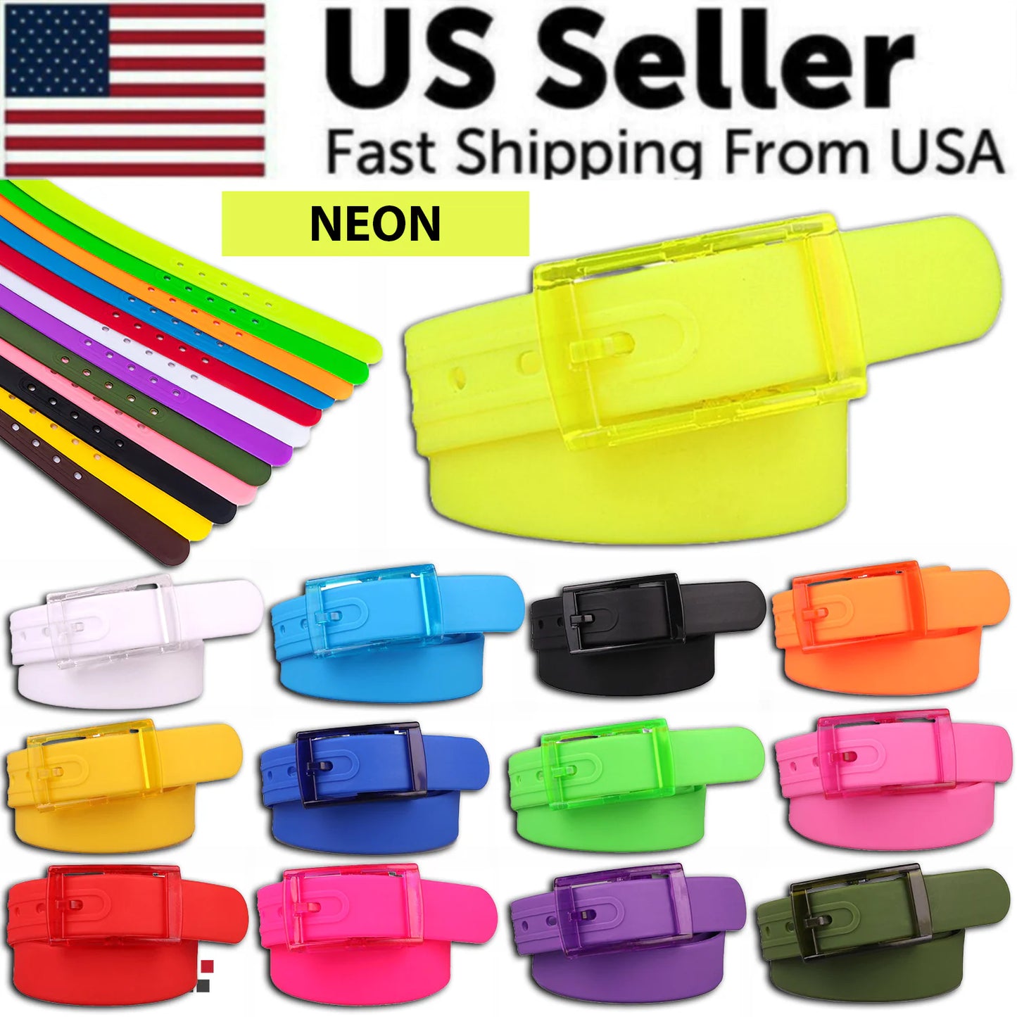 Eco-Friendly Adjustable Silicone Belt with Buckle