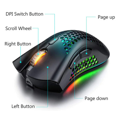 Rechargeable 7-Color LED Wireless Mouse