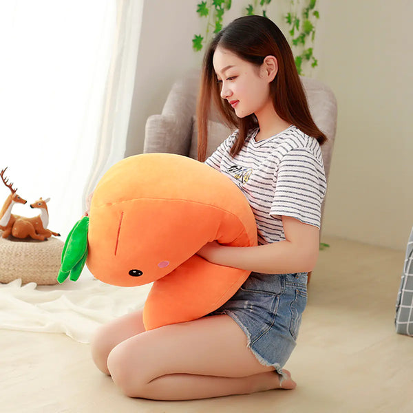 Carrot Plush Pillow with Down Cotton Filling