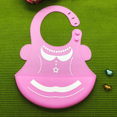 Silicone Waterproof Adjustable Cartoon Bibs for Kids