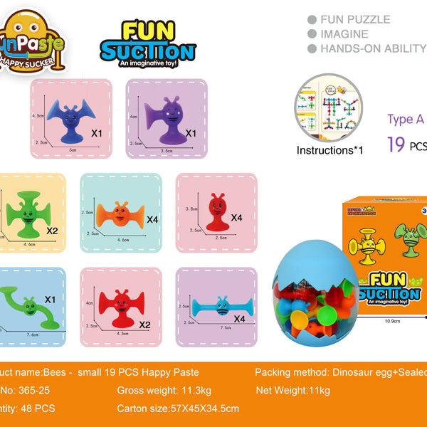 Bees Suction Cups Versatile Building Soft Blocks Toy