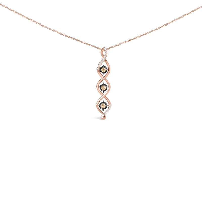 Twisted Elegance: Two-Toned Gold & Diamond Pendant Necklace for Unmatched Radiance