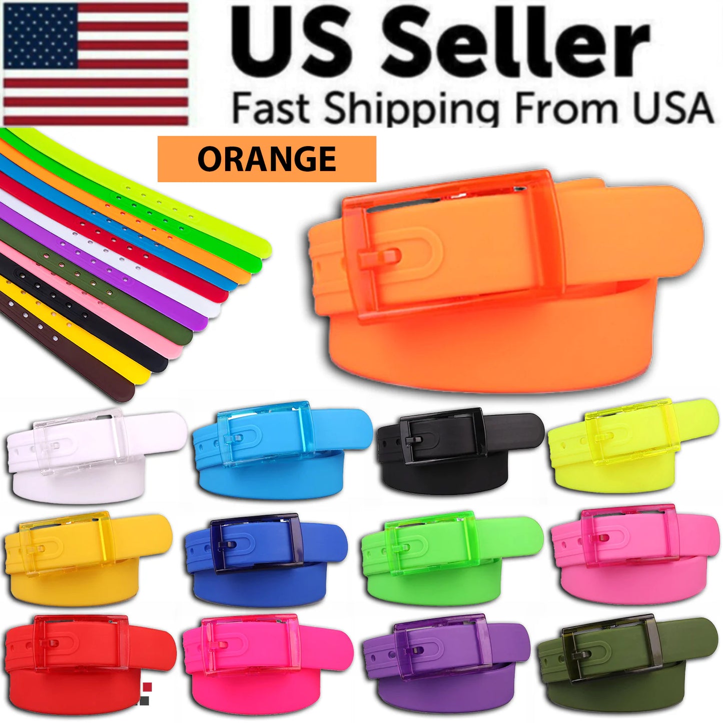 Eco-Friendly Adjustable Silicone Belt with Buckle