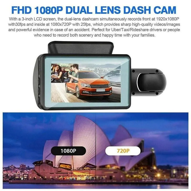 DualView 1080P Car Dash Cam