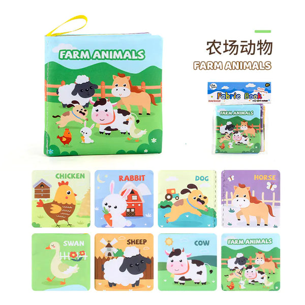 3D Fabric Baby Book - Early Education Toy with Animals