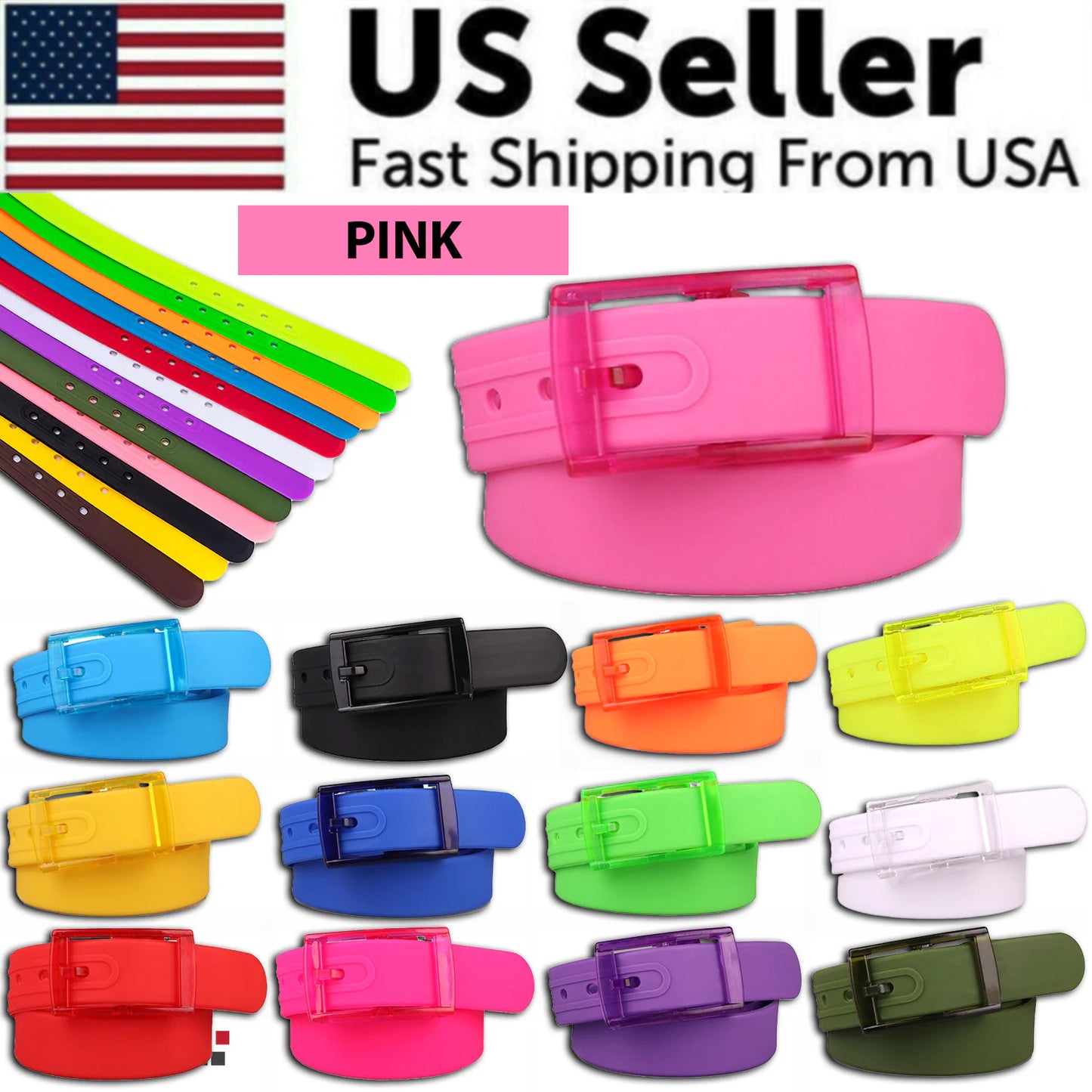 Eco-Friendly Adjustable Silicone Belt with Buckle