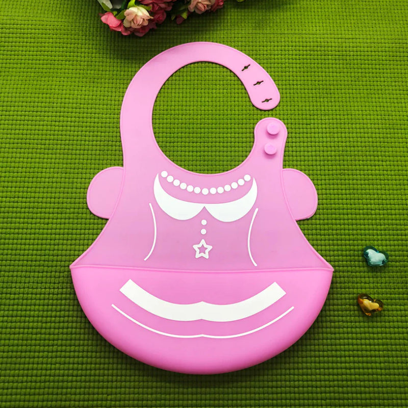 Silicone Waterproof Adjustable Cartoon Bibs for Kids