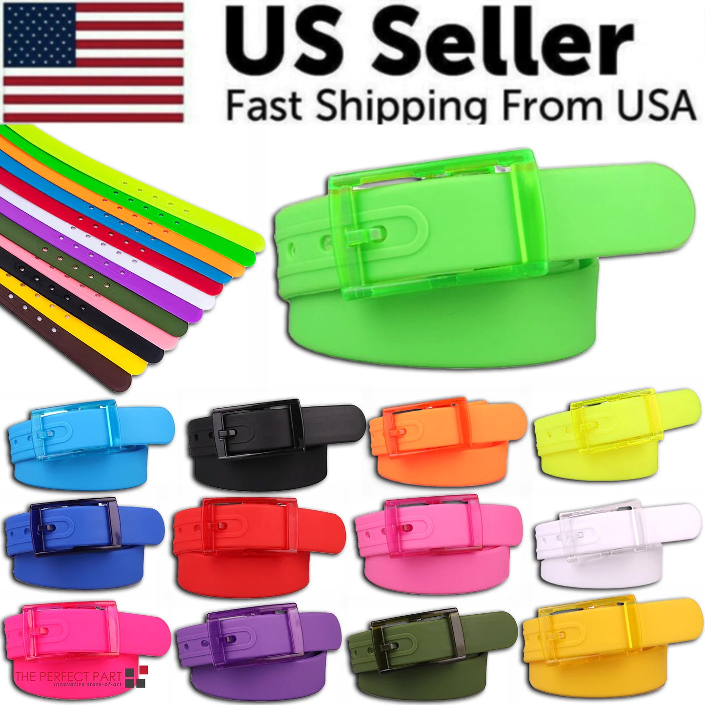 Eco-Friendly Adjustable Silicone Belt with Buckle