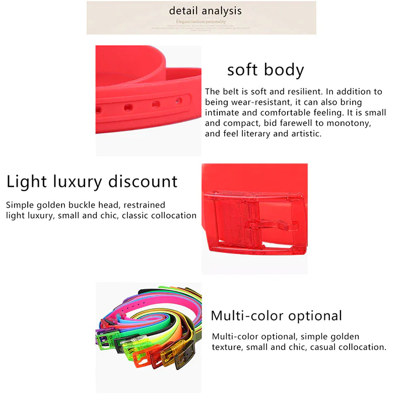 Eco-Friendly Adjustable Silicone Belt with Buckle