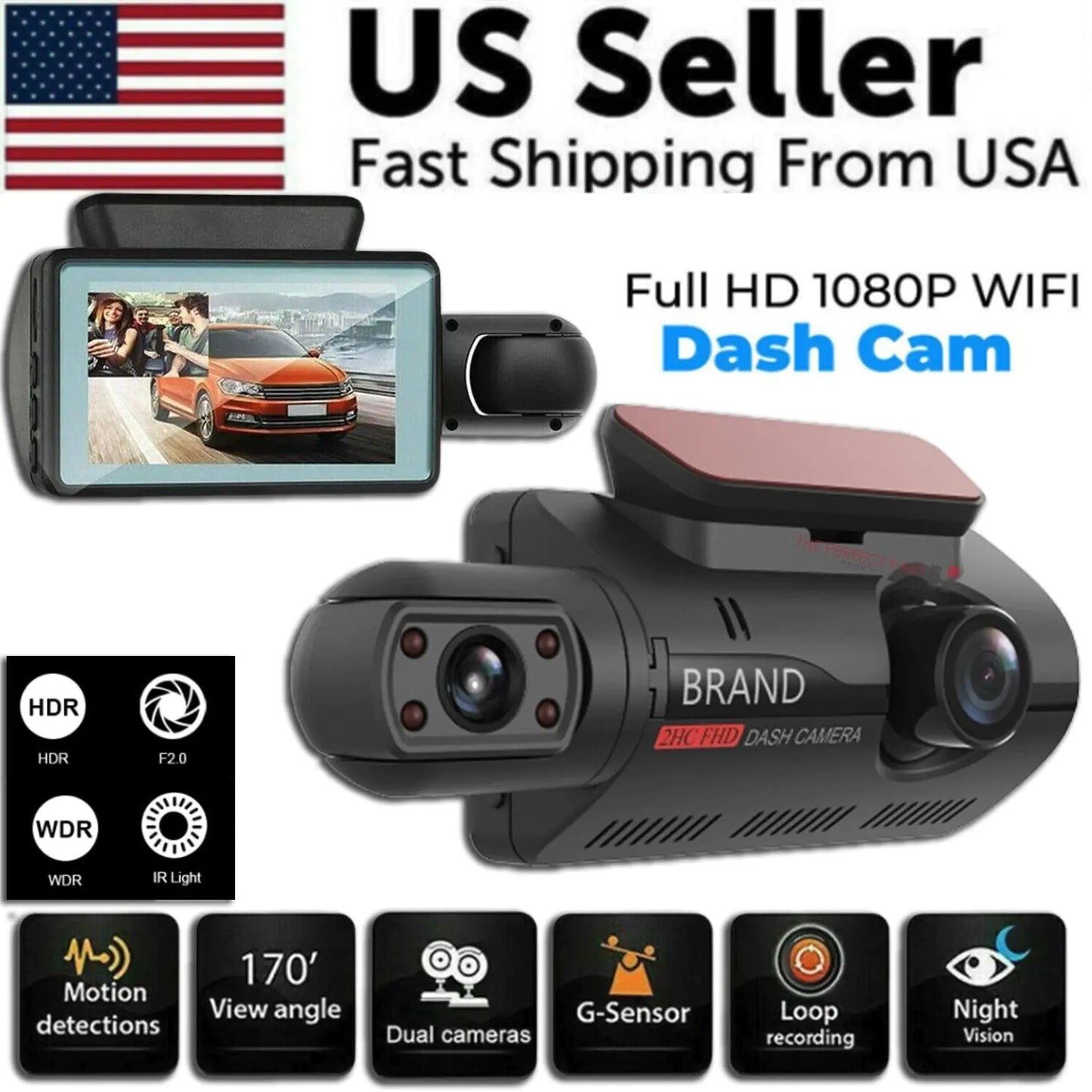 DualView 1080P Car Dash Cam