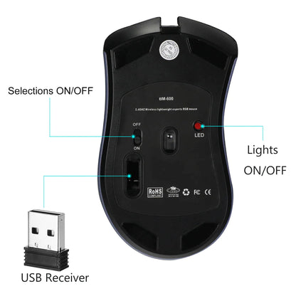 Rechargeable 7-Color LED Wireless Mouse