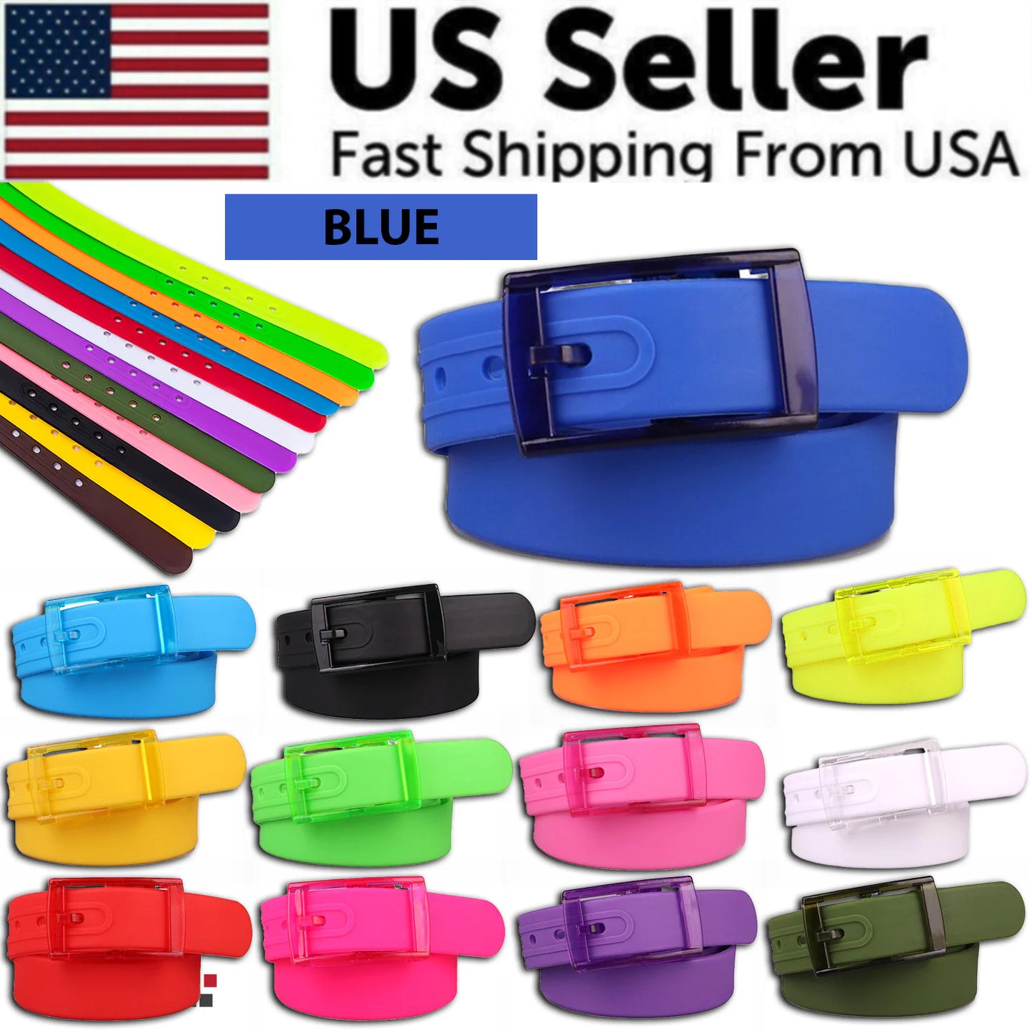 Eco-Friendly Adjustable Silicone Belt with Buckle