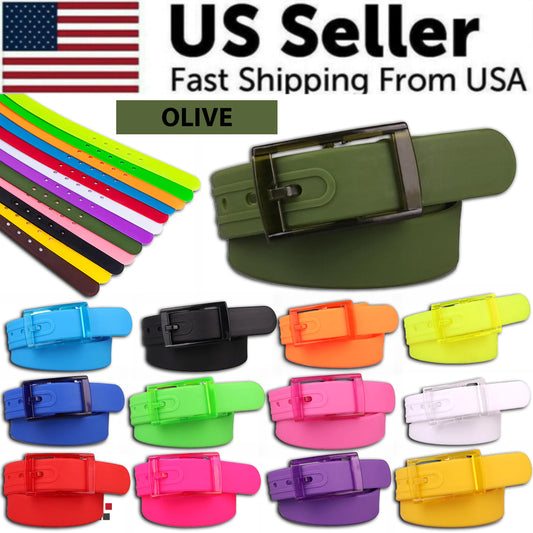 Eco-Friendly Adjustable Silicone Belt with Buckle