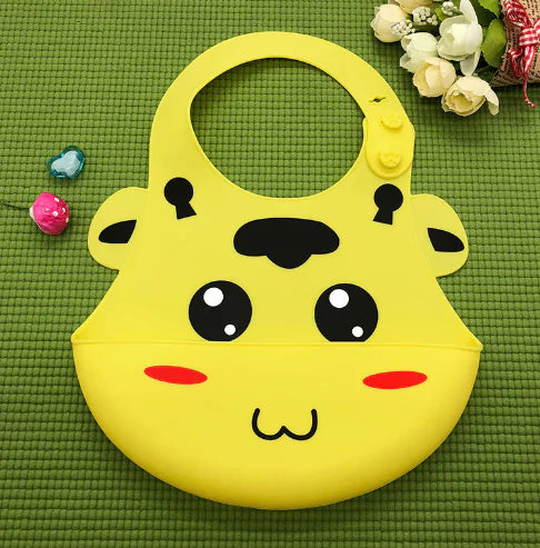 Silicone Waterproof Adjustable Cartoon Bibs for Kids