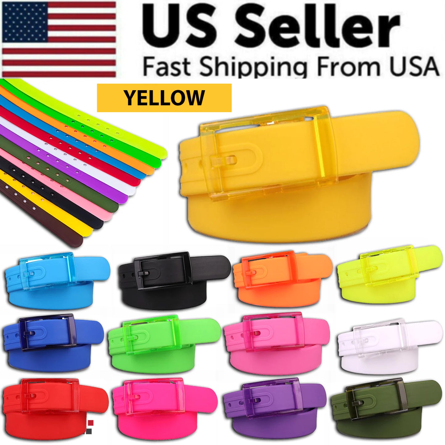 Eco-Friendly Adjustable Silicone Belt with Buckle