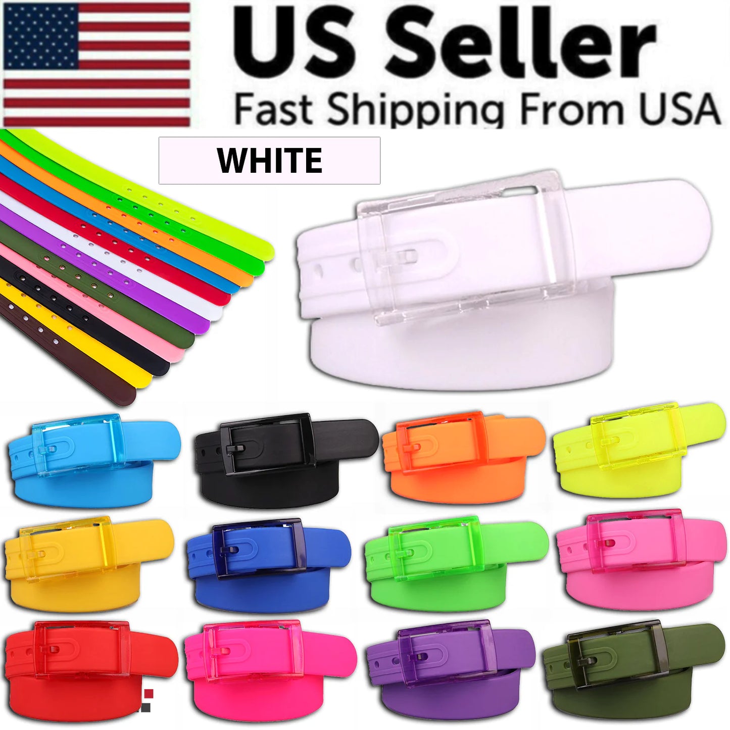 Eco-Friendly Adjustable Silicone Belt with Buckle