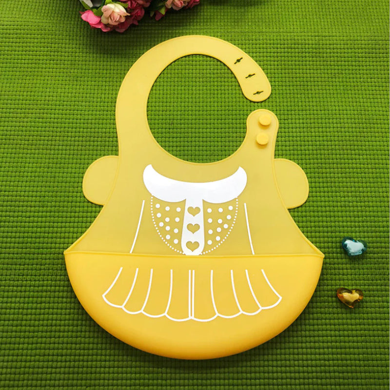 Silicone Waterproof Adjustable Cartoon Bibs for Kids